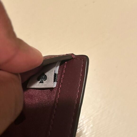 Kate Spade Jackson Forest Floral Small Bifold Wallet Burgundy Pink Cream Mod - Picture 11 of 14